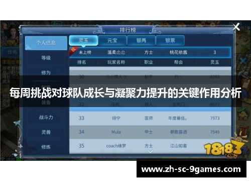 每周挑战对球队成长与凝聚力提升的关键作用分析